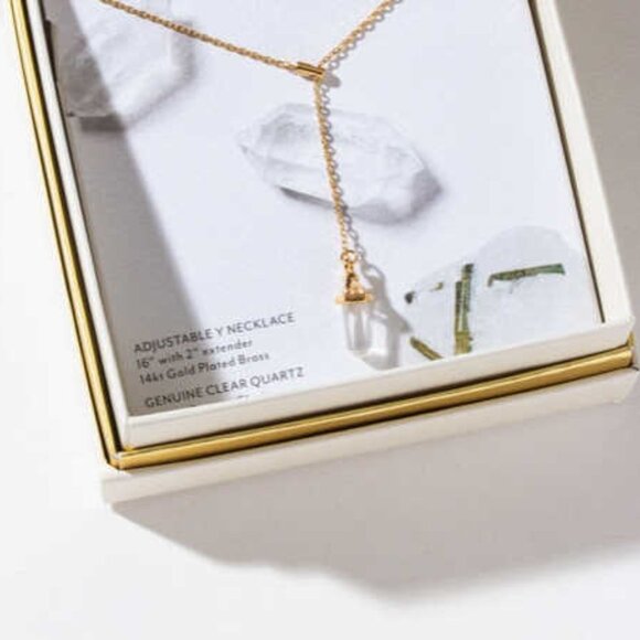 Prism Point Lariat- Clear Quartz - Picture 2 of 3